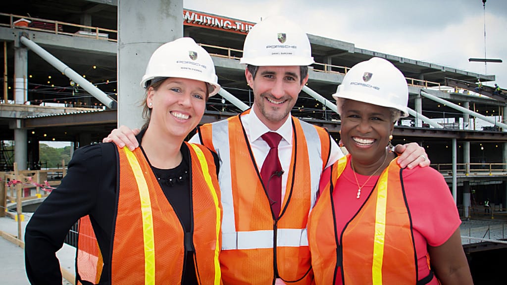 corporate event photograph 02 - atlanta's commercial photographer image of the topping out corporate event at one porsche drive in atlanta, georgia photographed by commercial photographer karen images