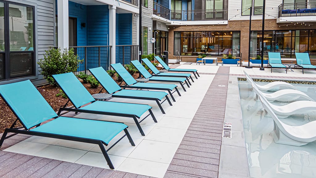 stillhouse vinings drone 004 - atlanta's commercial photographer an image of lounge chairs by the stillhouse vinings swimming pool take by drone photographer karen images