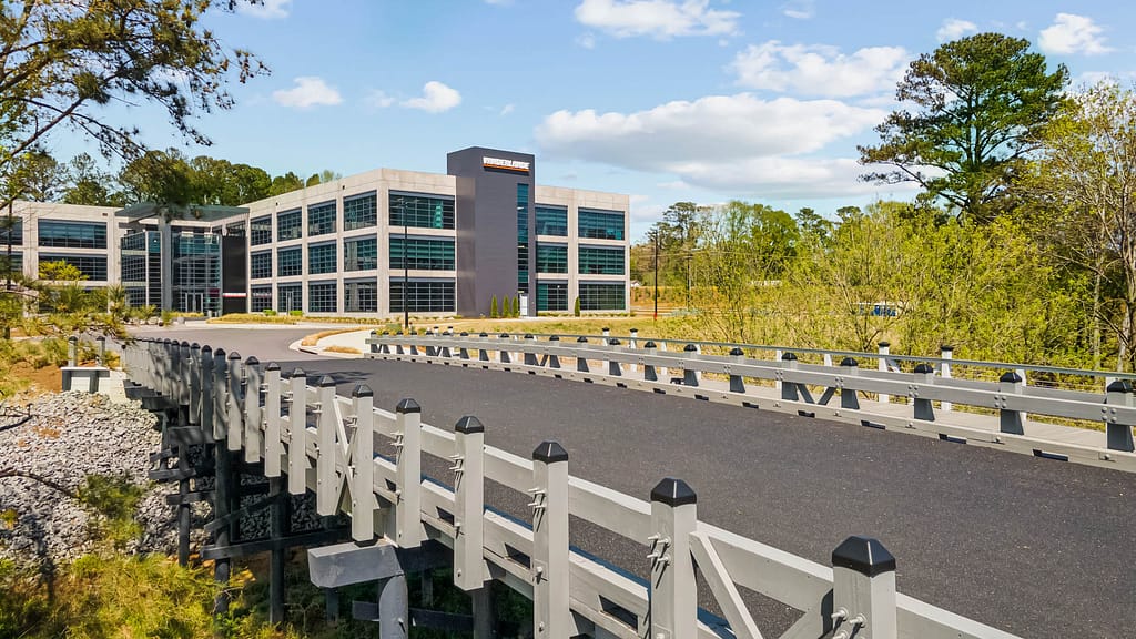 vanderlande_drone_karen images 2022 - 01 - atlanta's commercial photographer aerial drone photograph of vanderlande corporate headquarters in kennesaw, georgia by drone photographer karen images