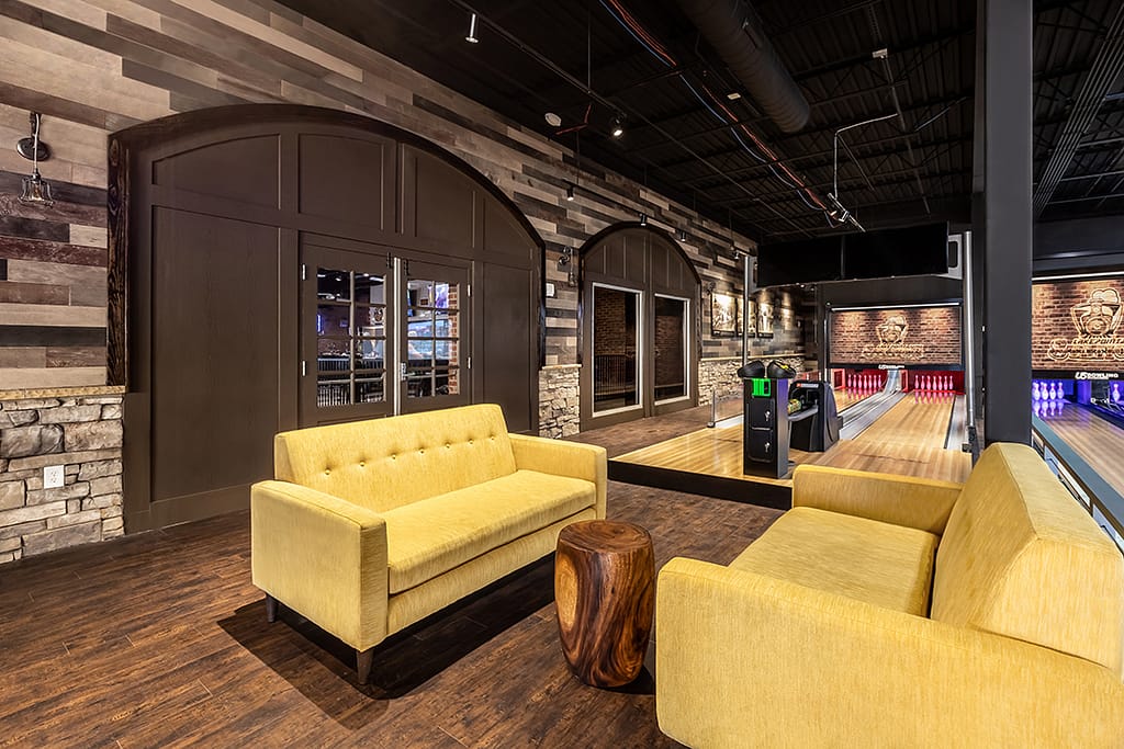 commercial_architecture_real estate photography_atlanta_interior_karenimages 2020 - 20 - atlanta's commercial photographer architectural photograph of the interior design of the lounge and bowling alley in lakepoint station in cartersville, georgia by atlanta architectural photographer karen images