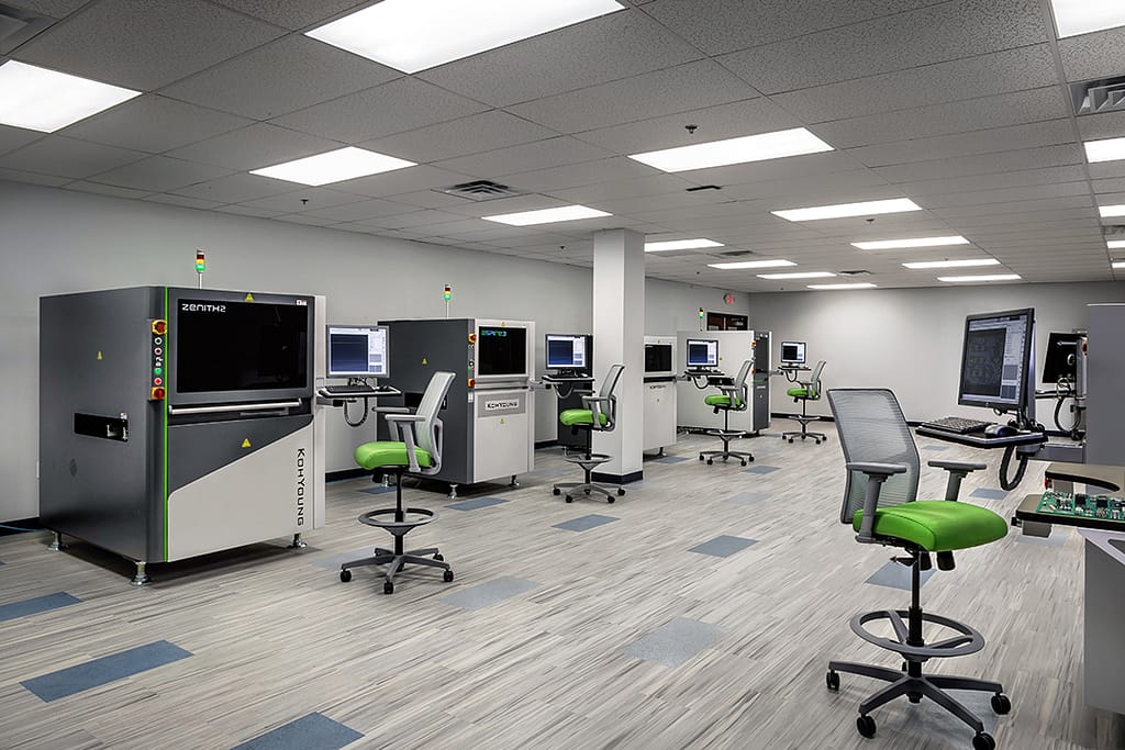 interior design of workspaces - atlanta's commercial photographer architectural photograph of the interior design of work stations in a corporate office space in lawrenceville, georgia by atlanta architectural photographer karen images