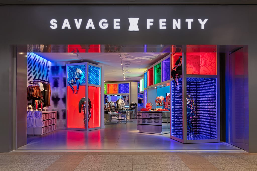 photograph by atlanta architectural photographer karen images an architectural image of the savage fenti storefront at lenox mall in buckhead atlanta photographed by atlanta architectural photographer karen images