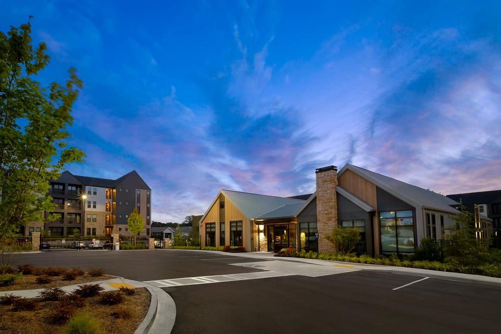 11 - oslo_mcshane construction_karen images 2024 -_ - atlanta's commercial photographer leasing office at oslo photographed at sunrise by architectural photographer karen images