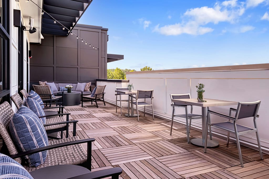 28 - mcshane_the veranda at assembly - atlanta's commercial photographer a terrace at the veranda at assembly photographed on a sunny day by architectural photographer karen images