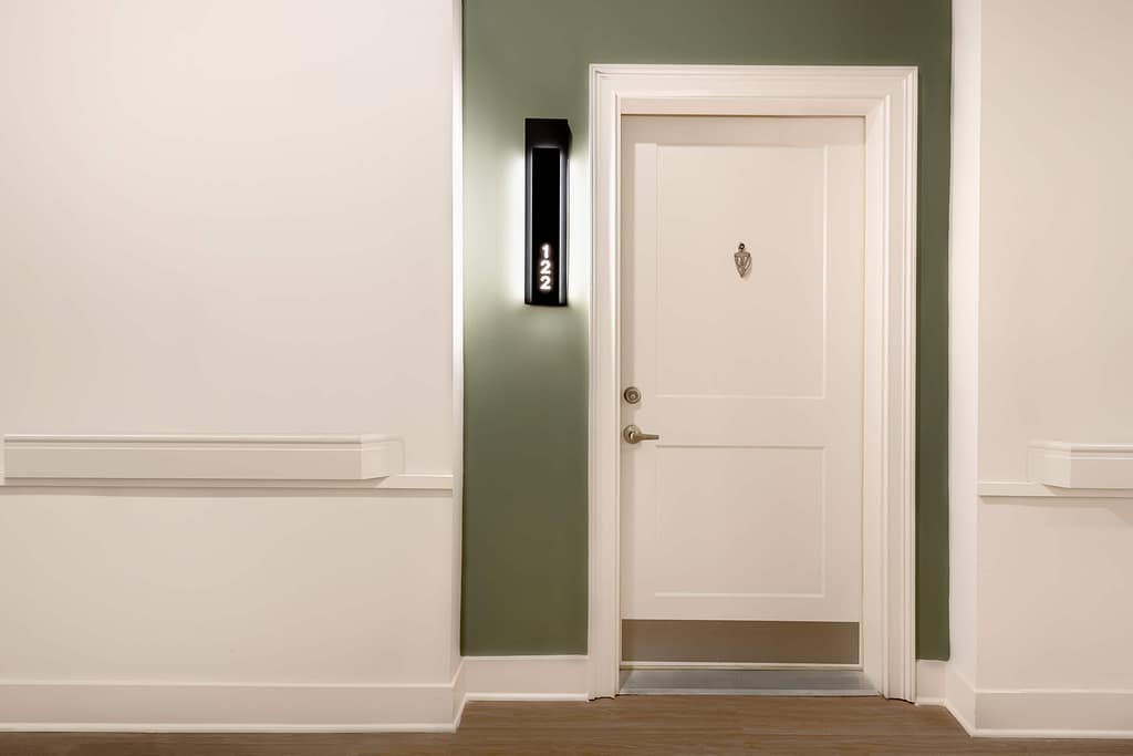 38 - mcshane_the veranda at assembly - atlanta's commercial photographer a door to a residence at the veranda at assembly photographed by architectural photographer karen images