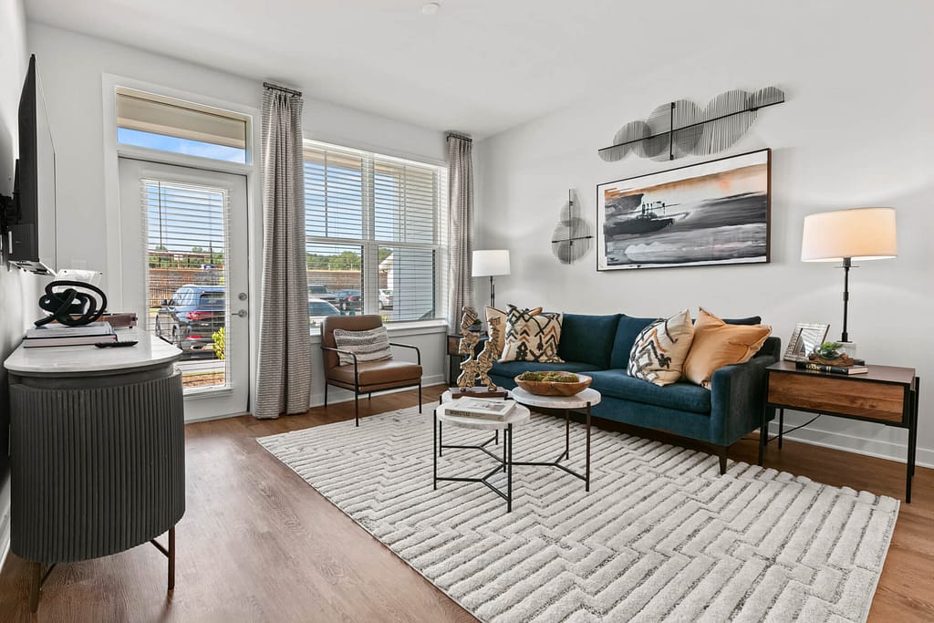 42 crofthouse_one bedroom_den 1_karen images_2024 - 02 copy - atlanta's commercial photographer a den in a one bedroom model home in crofthouse on a sunny day photographed a kitchen in a one bedroom model home at crofthouse photographed by architectural photographer karen images