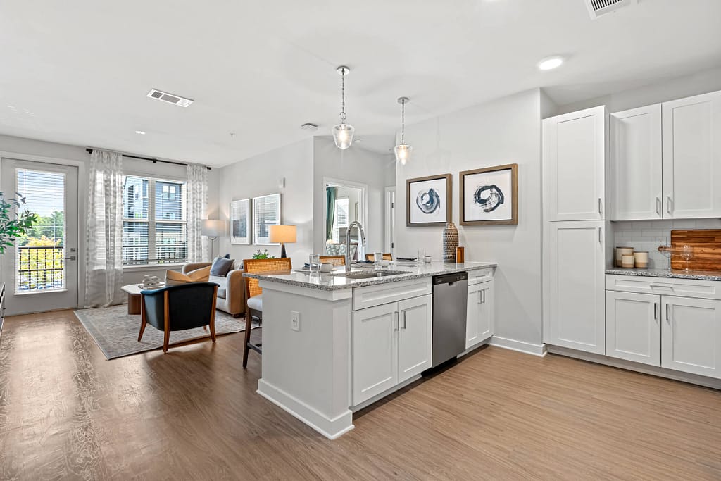 56 - oslo_two bedroom_mcshane construction_karen images 2024 -_ - atlanta's commercial photographer a kitchen in a two bedroom model home at oslo by architectural photographer karen images