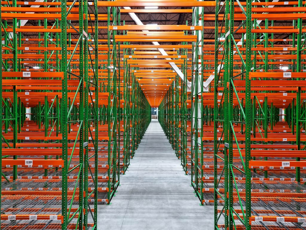 warehouse shelving drone - atlanta's commercial photographer aerial drone photograph inside a distribution warehouse in savannah georgia taken by drone photographer karen images