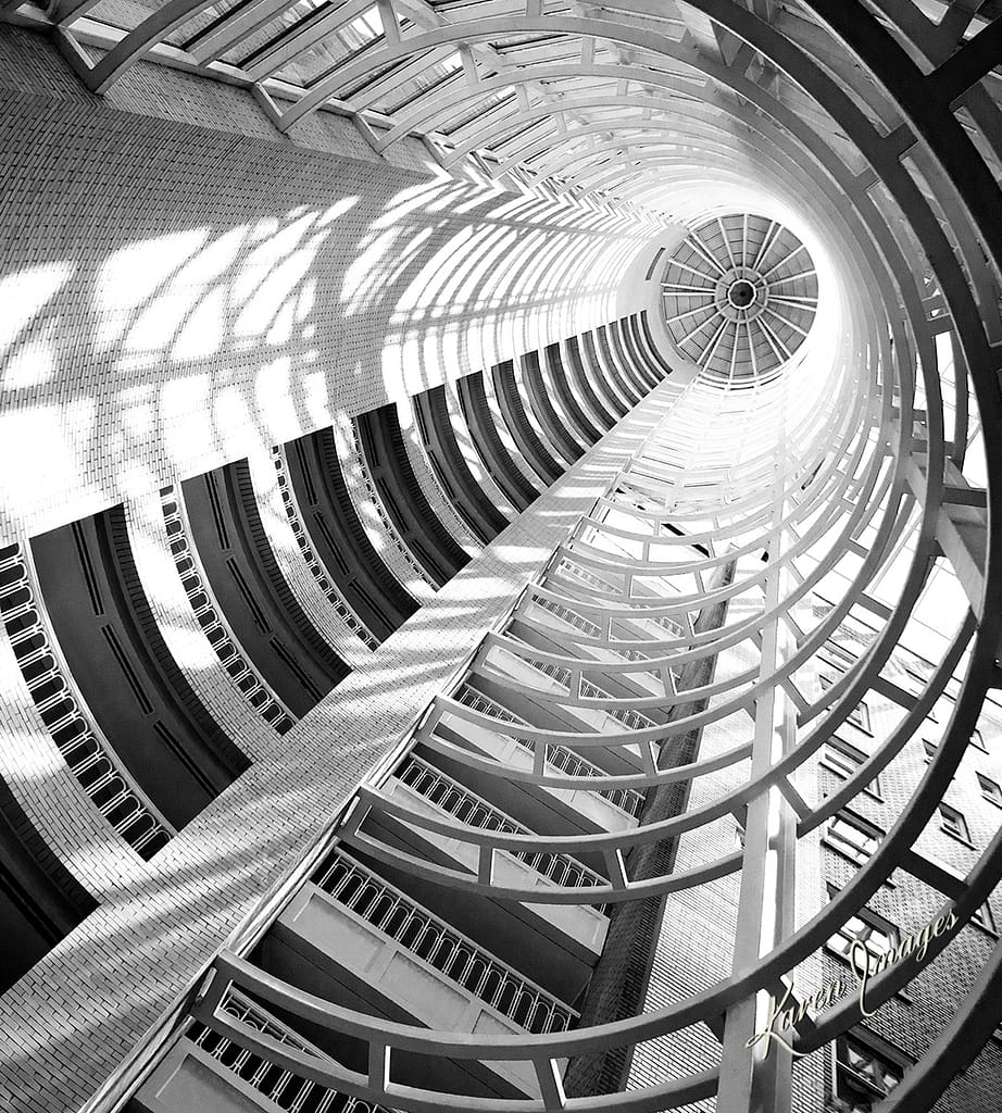 photographed by atlanta fine art photographer karen images a black and white image of fine art photography of the georgian terrace hotel in atlanta, georgia photographed by atlanta fine art photographer karen images
